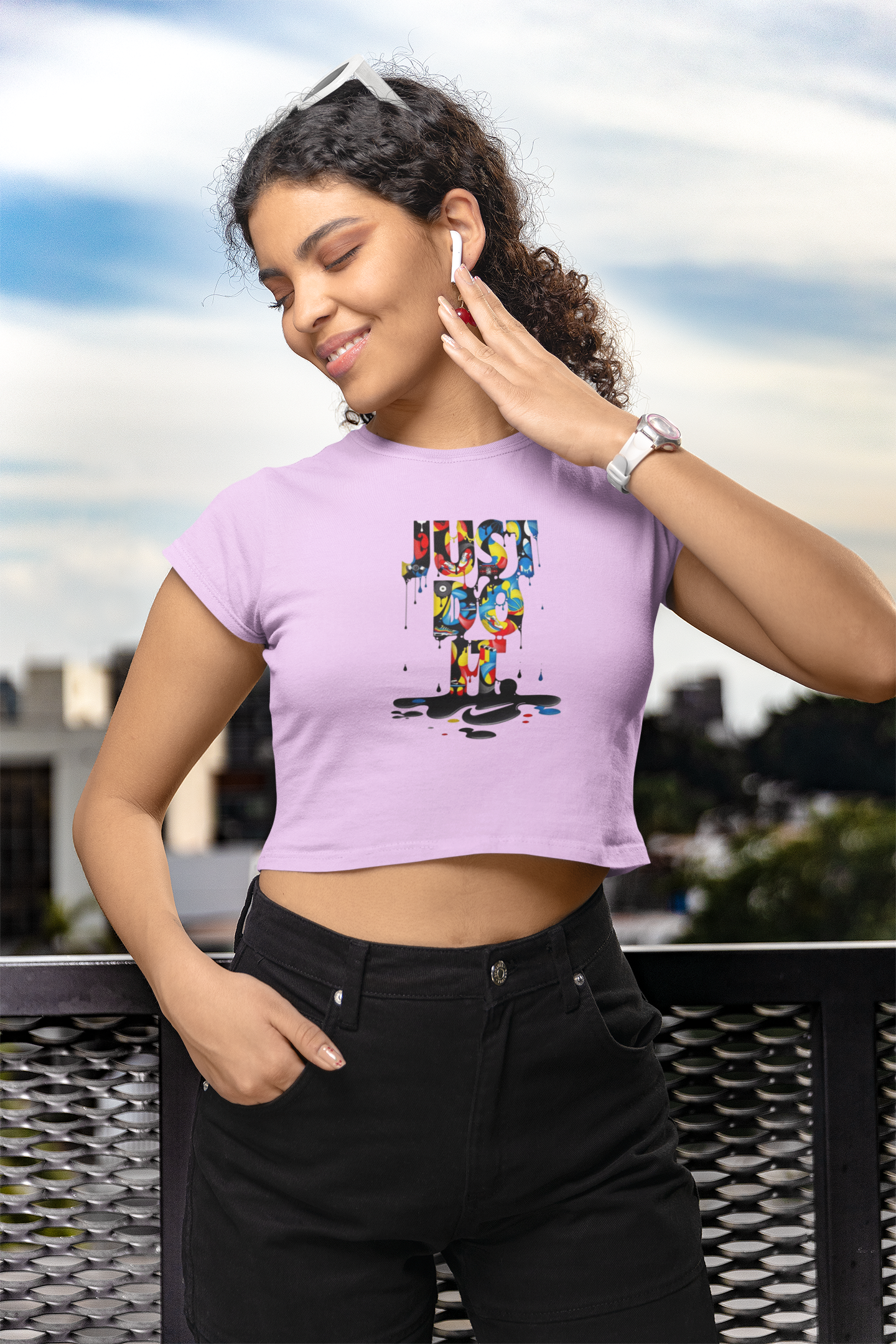 Just Do It Women Printed Crop Top - Frabica