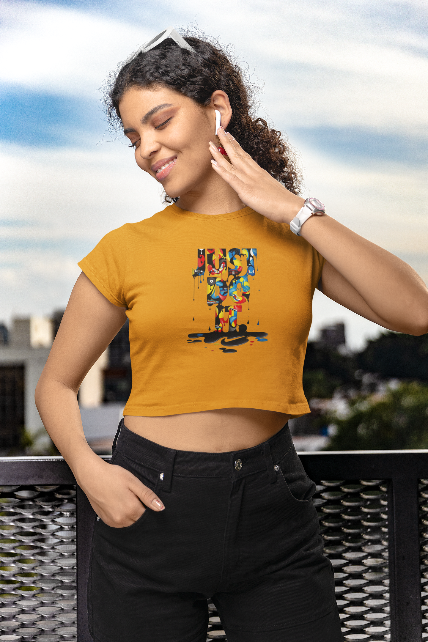 Just Do It Women Printed Crop Top - Frabica