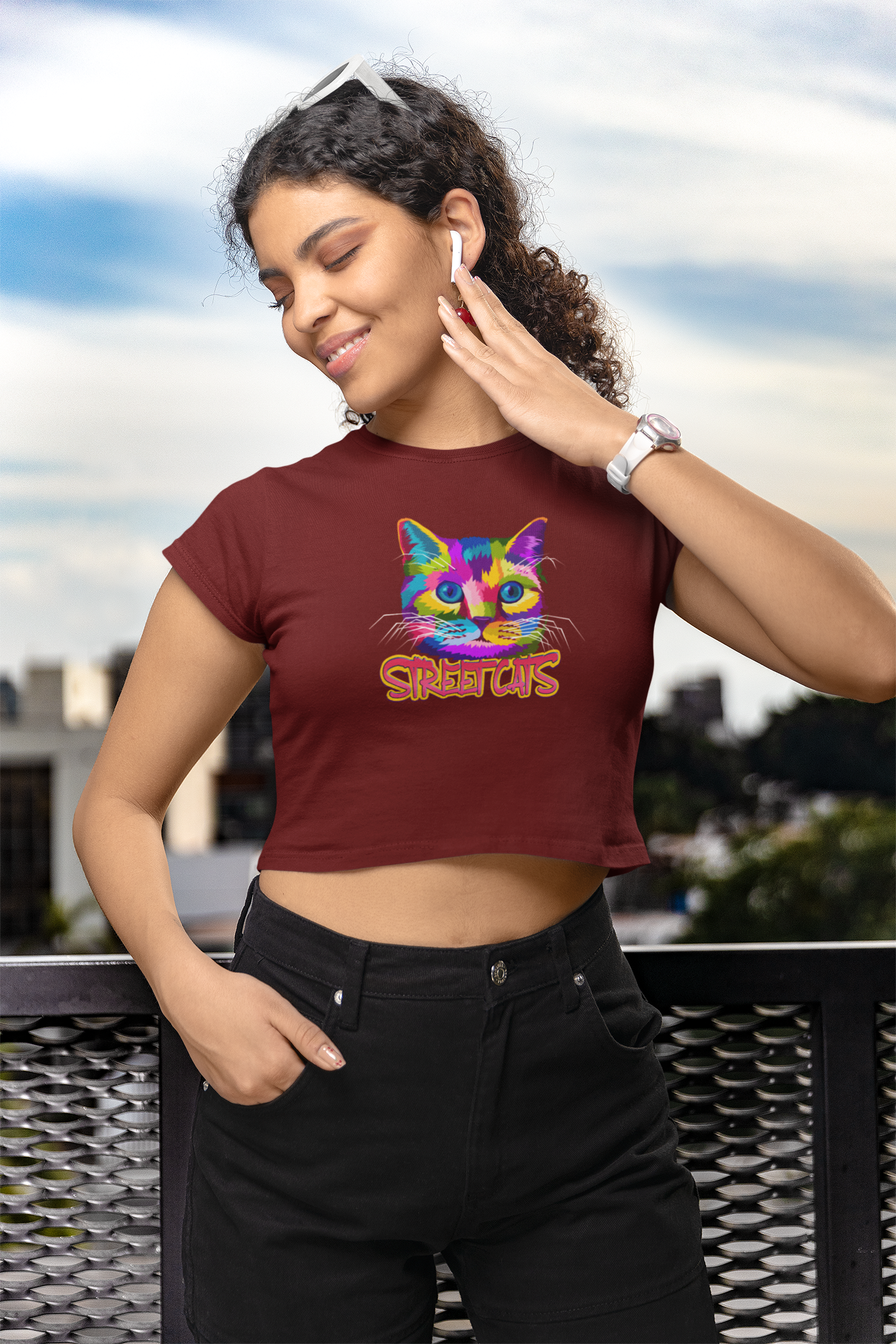 Streetcat Women Printed Crop Top - Frabica