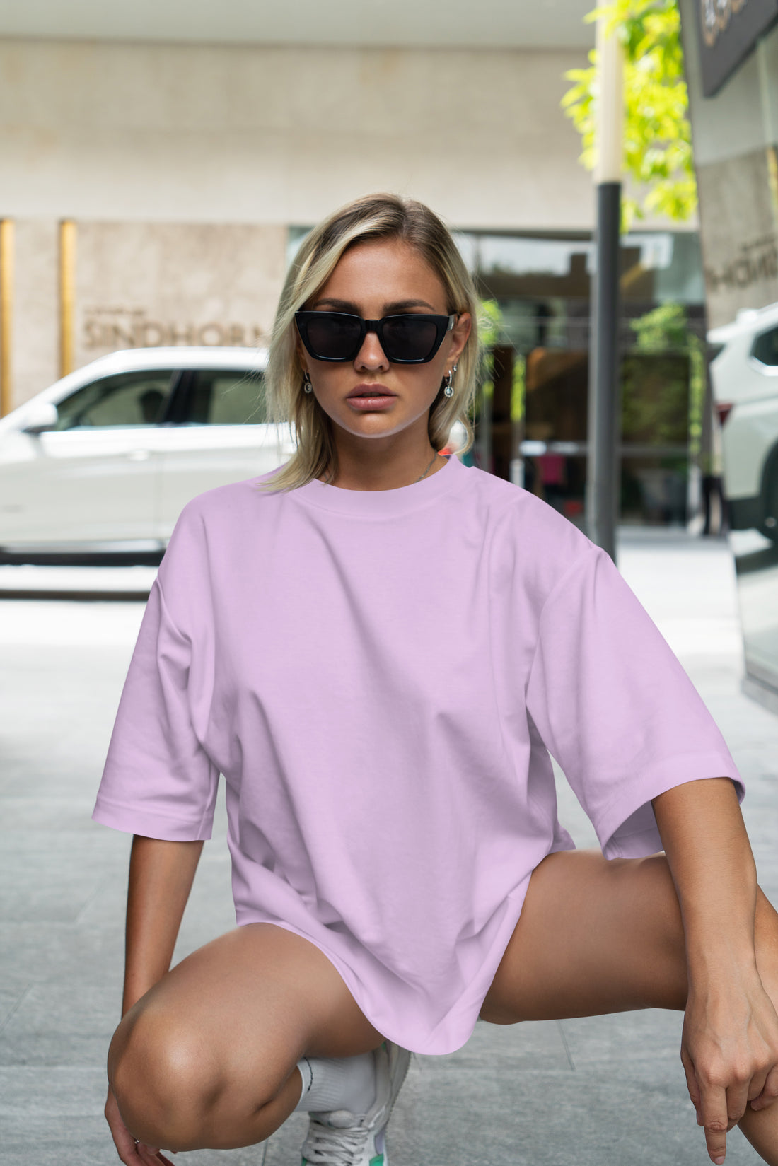 Women's solid half sleeve oversized tshirt - Frabica