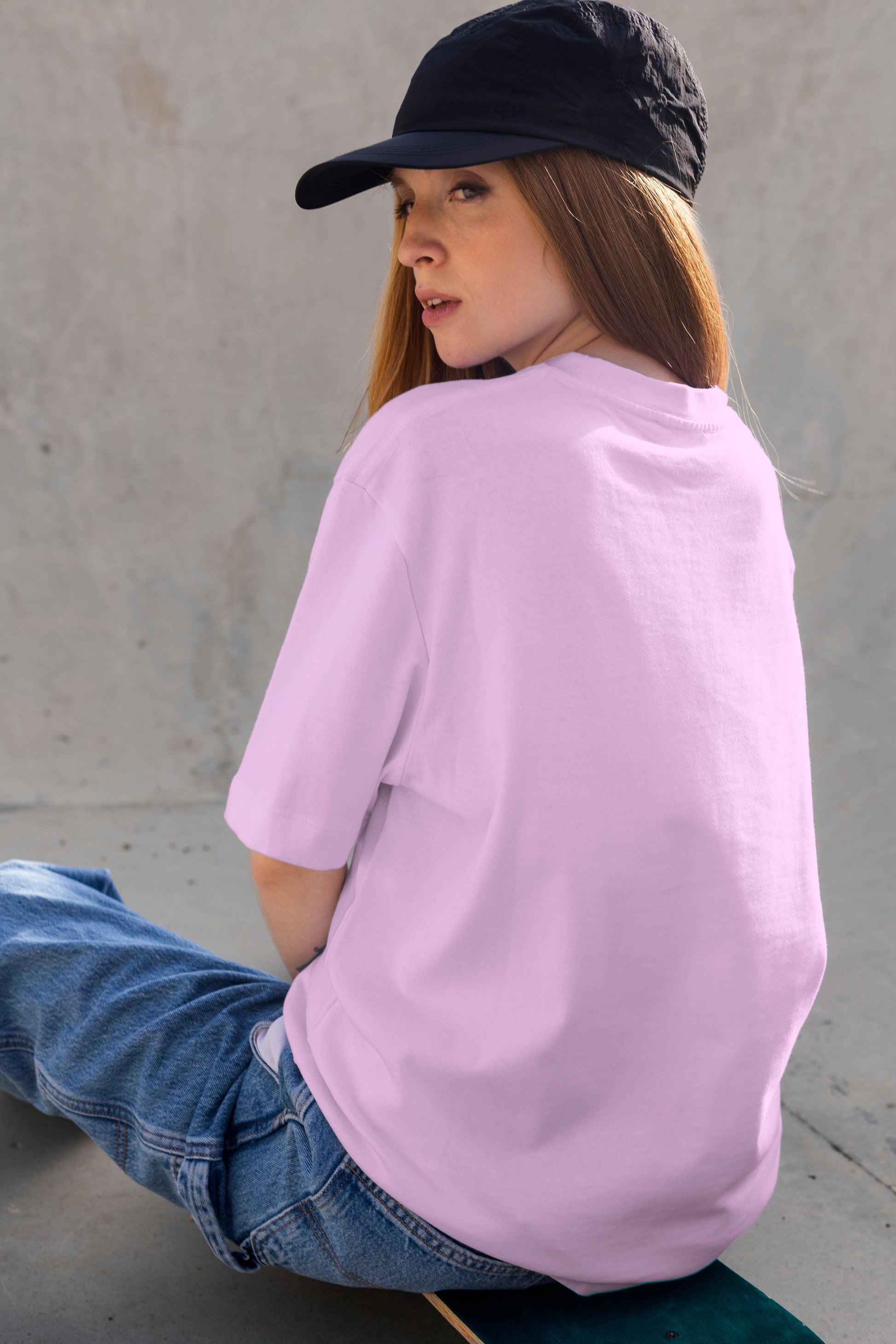 Women's solid half sleeve oversized tshirt - Frabica