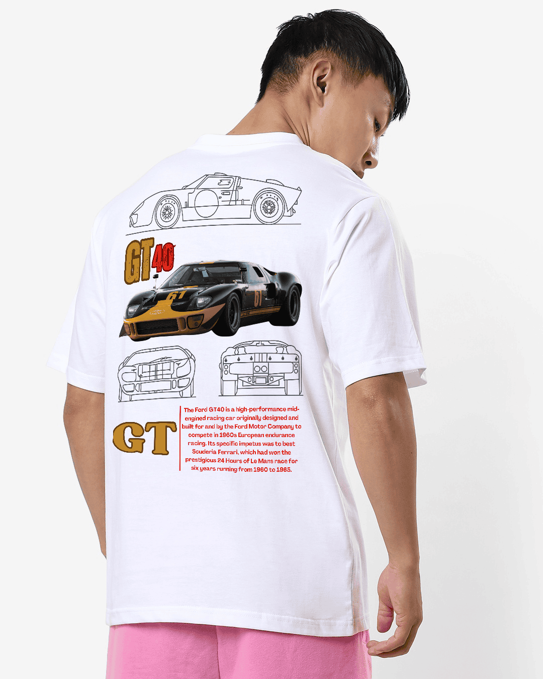 GT40 Men Oversized Printed T-shirt