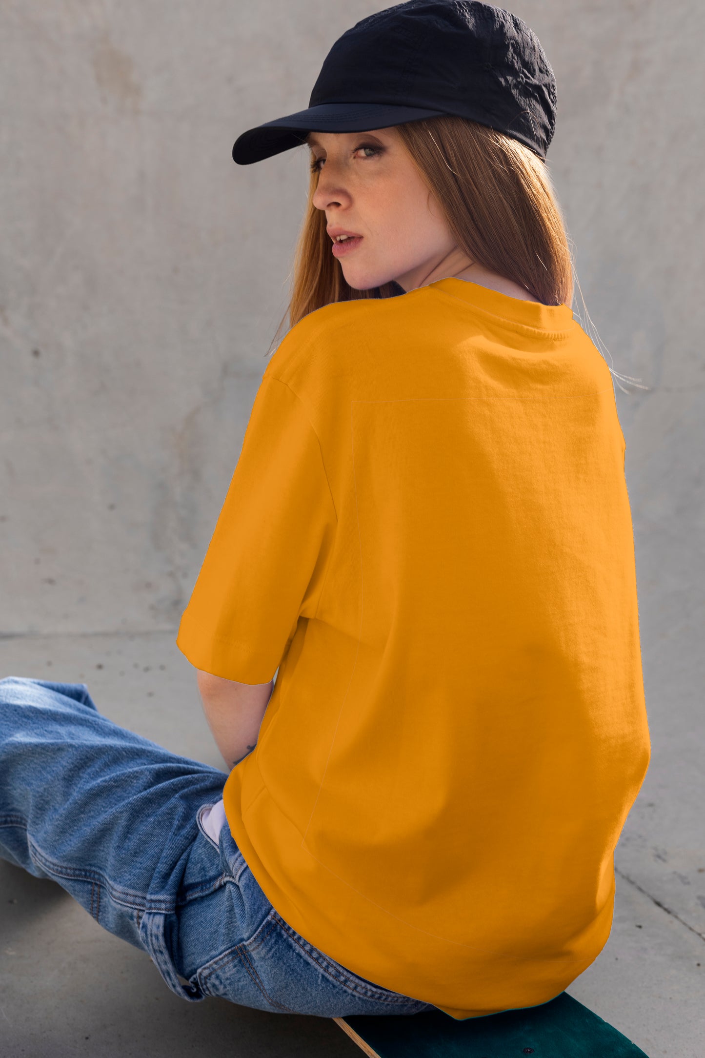 Women's solid half sleeve oversized tshirt - Frabica