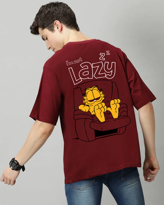 Garfield Lazy Men Oversized Printed T-shirt