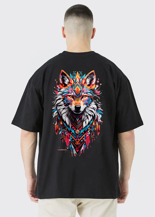 Wolf Men Oversized Printed T-shirt