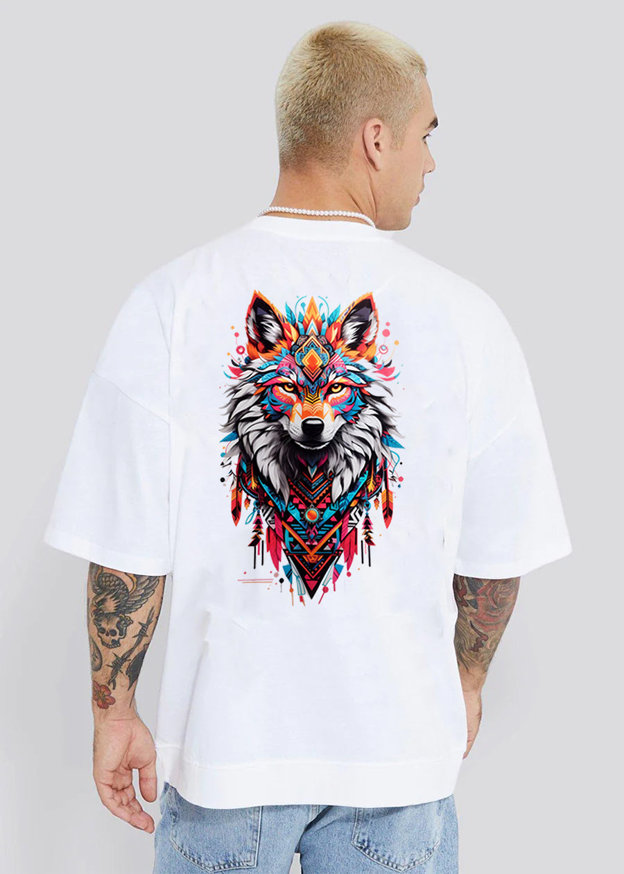 Wolf Men Oversized Printed T-shirt